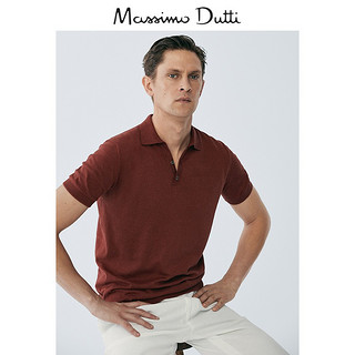 历史低价：Massimo Dutti 00931454658 亚麻针织Polo衫