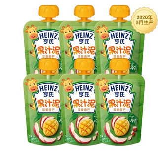 Heinz 亨氏  苹果香芒果汁泥 120g *6包装 *4件