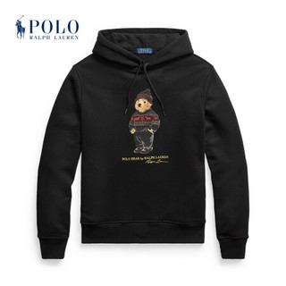 Ralph Lauren/拉夫劳伦男装 2021年早春新年系列Polo小熊起绒布连帽衫13095 001-黑色 XS