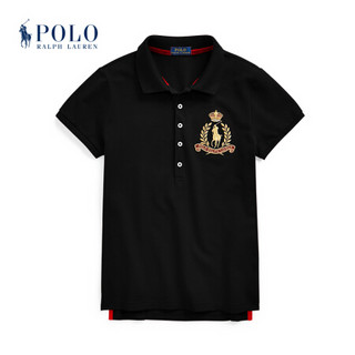 Ralph Lauren/拉夫劳伦女装 2021年早春新年系列修身版型弹力Polo衫21945 001-黑色 S