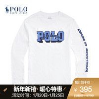 Ralph Lauren/拉夫劳伦男童 2020年秋季徽标棉质长袖T恤34196 100-白色 S