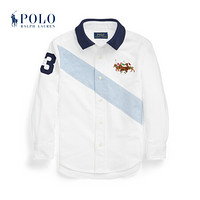 Ralph Lauren/拉夫劳伦男童 2021年早春棉质牛津布Polo领衬衫34933 100-白色 2/2T