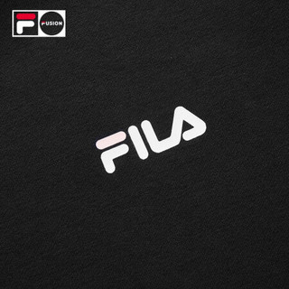 FILA FUSION 斐乐女子套头卫衣 2020冬季新款宽松印花潮流卫衣女 深黑-BK 175/92A/XL