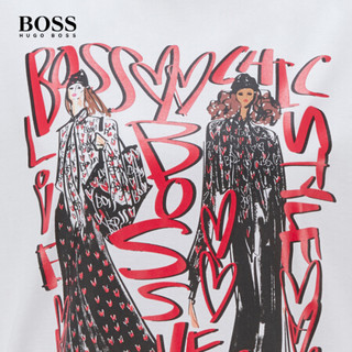 HUGO BOSS雨果博斯女士2020款 BOSS X Justin Teodoro艺术印花T恤   50444442  108-自然色 S