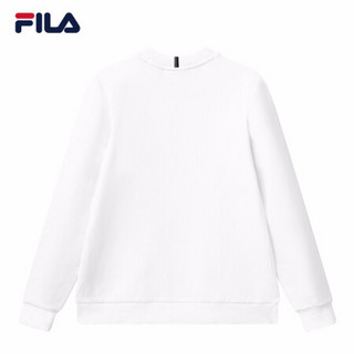 FILA 斐乐官方 女士套头卫衣2021年春季新款运动休闲上衣女 标准白-WT 160/80A/S