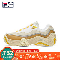 2-FILA FUSION  斐乐复古篮球鞋 2020秋冬新款运动鞋女球鞋HANDLE 斐乐白/阳光黄-WY 35.5