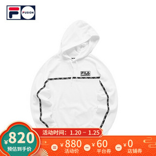 FILA FUSION斐乐连帽卫衣男子2020冬季新款休闲套头衫宽松版型 标准白-WT（宽松版型，建议拍小一码） 165/88A/S