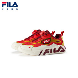 2-2-FILA KIDS 斐乐儿童中大童2021年春季新款时尚童鞋休闲运动鞋 火红/金色-RD 33码/内长20.5cm