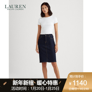 Lauren/拉夫劳伦女装 2020年秋季牛仔布半身裙60362 400-蓝色 0