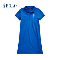 Ralph Lauren/拉夫劳伦女童 2021年早春Polo小熊弹力网眼布Polo连衣裙34757 401-蓝色 L