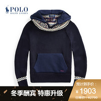 Ralph Lauren/拉夫劳伦女童 2020年秋季费尔岛针织连帽针织毛衫34236 410-海军蓝 S