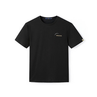 HLA海澜之家短袖T恤男女同款2020夏季MR.BLACK合作系列圆领套头衫HNTBJ2Q406A黑色花纹(Q6)165/84A(46) cz