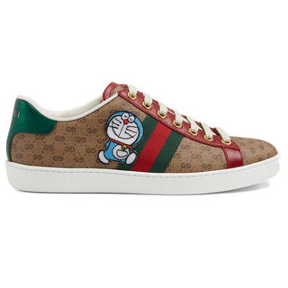 GUCCI 古驰 Ace系列 Doraemon 女士休闲板鞋 655034 2SZ10 9765 米色/乌木色 35