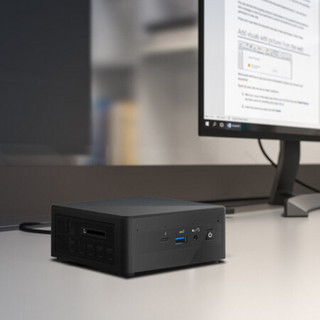 intel 英特尔 猎豹峡谷 NUC11PAHi7 11代酷睿版 商用台式机 黑色 (酷睿i7-1165G7、核芯显卡、风冷)