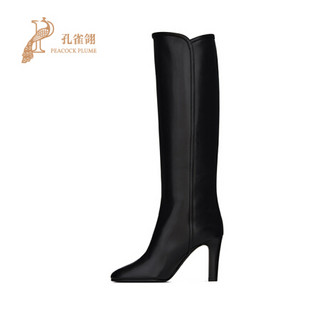 孔雀翎Saint Laurent Paris/圣罗兰2020新款女鞋YSL时尚MONOGRAM靴子   6326361YU001000   黑色 36