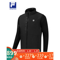 FILA ATHLETICS 斐乐男士棉服两件套2020年冬季新款立领短款外套 深黑-BK 165/88A/S