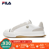 FILA × MIHARA 斐乐女子板鞋 2021春季新款休闲运动鞋小白鞋 斐乐白/月岩灰-WL 37.5