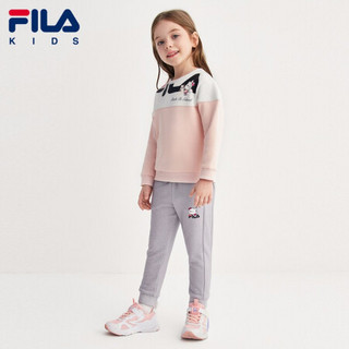 FILA 斐乐儿童小童女童卫衣 2020年秋季冬季新款时尚舒适套头卫衣 秋水粉-LP 105