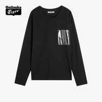 Onitsuka Tiger鬼塚虎卫衣休闲长袖上衣男女2183A553-106 黑色 XL