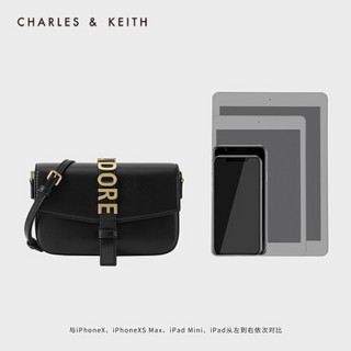 CHARLES＆KEITH2021春新品CK2-80781456女士情人节系列单肩斜挎包 Black黑色 S