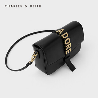 CHARLES＆KEITH2021春新品CK2-80781456女士情人节系列单肩斜挎包 Black黑色 S
