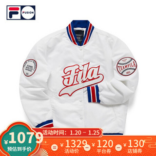 FILA FUSION斐乐女士棉服2021春季新款加厚保暖棒球服T11W112704F   标准白-WT（宽松版型，建议拍小一码） 165/84A/M