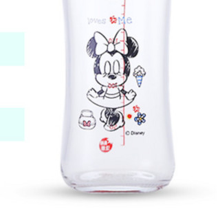 Pigeon 贝亲 Disney自然实感系列 AA154 玻璃彩绘奶瓶 240ml 米妮宝宝时尚款 6月+