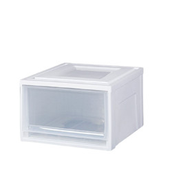 IRIS 爱丽思 收纳箱可叠加塑料抽屉式收纳箱储物箱内衣收纳盒 37L 白色BC-450