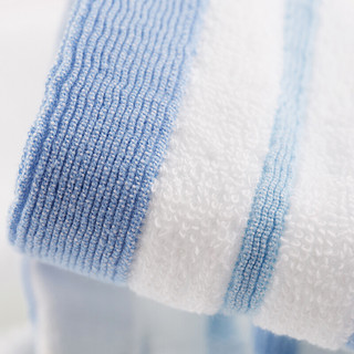 SANLI 三利 毛巾套装 二件套 33*72cm 190g 白色+蓝色