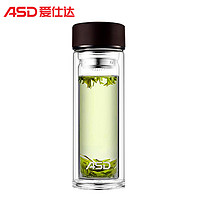 爱仕达(ASD) 双层高硼硅玻璃杯 水具茶杯 不锈钢滤网320ml