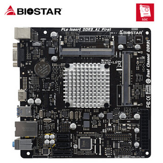 映泰 （BIOSTAR）J3160NH主板 集成Celeron (2.24G)四核处理器（需搭配DDR3L笔记本内存）低功耗