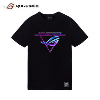 ASUS 华硕 ROG 全系新款rog短袖休闲T恤衫夏季新款体恤半袖跑步T恤 战队信仰电竞短袖衣服 手写体白 S