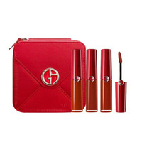GIORGIO ARMANI beauty 阿玛尼彩妆 臻致丝绒哑光唇釉礼盒装 (#205绒雾橘棕3.5ml+#405番茄红3.5ml+#206陶土红棕3.5ml)