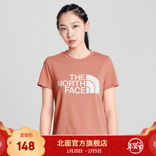 TheNorthFace北面短袖T恤女户外吸湿排汗上新|4NF7 R13/粉色 M