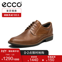 ECCO爱步正装皮鞋商务 男鞋英伦风德比鞋冬 里兹630374 棕色63037451443 41