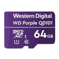 西部数据(Western Digital) 紫卡QD101 64GB TF(MicroSD)存储卡 高耐久度 安防监控专用内存卡