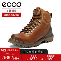 ECCO爱步马丁靴男冬季男靴休闲靴子男皮靴男  趣闯460414 琥珀色46041457624 42
