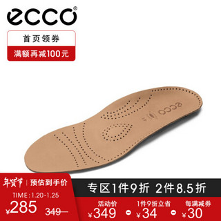 ecco 爱步 皮质鞋垫冬季透气运动鞋垫子 支撑日常9059021 棕色905902100121 39