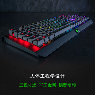 雷蛇（RAZER） 黑寡妇蜘蛛Blackwidow X系列游戏机械键盘 黑色（绿轴 雷云2 悬浮键） X幻彩版-枪灰色