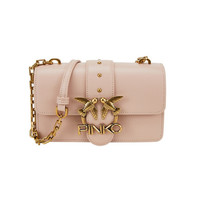 PINKO 21SS春夏款 奢侈品 女士经典LOGO装饰小号链条单肩斜挎包飞鸟包燕子包粉色 1P221QY6XT O81