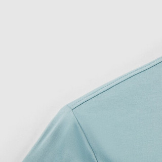 HLA海澜之家短袖T恤男2021夏季舒适棉质撞色条纹镶拼上衣HNTBJ2D121A蓝灰镶拼(C1)190/104A(56)