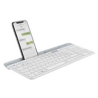 罗技（Logitech）K580无线蓝牙键盘超薄办公游戏手机平板电脑键盘 K580白色+M221白色