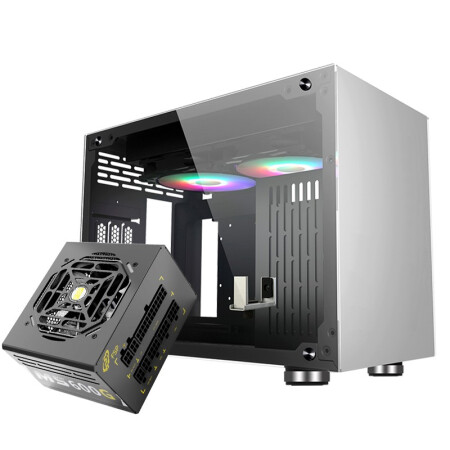 全汉 MS600G 金牌（90%） 全模组SFX电源 600W+CST-410 Mini-ITX机箱 半侧透