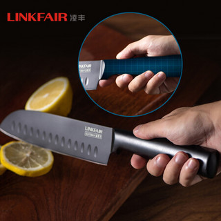凌丰（LINKFAIR）菜刀不锈钢家用厨房切菜切片刀水果刀套装 黑刃系列-多用刀