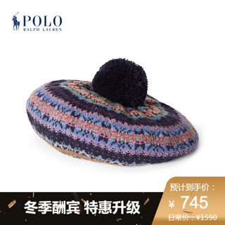 Ralph Lauren/拉夫劳伦女童 2020年秋季费尔岛杂色图案贝雷帽34246 410-海军蓝 ONE