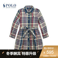 Ralph Lauren/拉夫劳伦女童 2020年冬季格纹棉质衬衫式连衣裙34475 650-格纹 2/2T