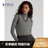 Ralph Lauren/拉夫劳伦女装 2020年秋季千鸟格纹混纺马甲21850 020-灰色 L