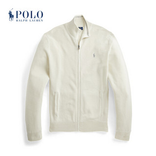 Ralph Lauren/拉夫劳伦男装 2021年早春棉质网眼布全拉链针织毛衫13136 101-白色 XS