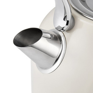 德世朗电热水壶 大容量304不锈钢自动断电家用电热水壶 白色
