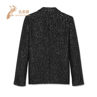 孔雀翎Saint Laurent Paris/圣罗兰女装2020新款女士YSL时尚双排六粒扣夹克 黑色 34